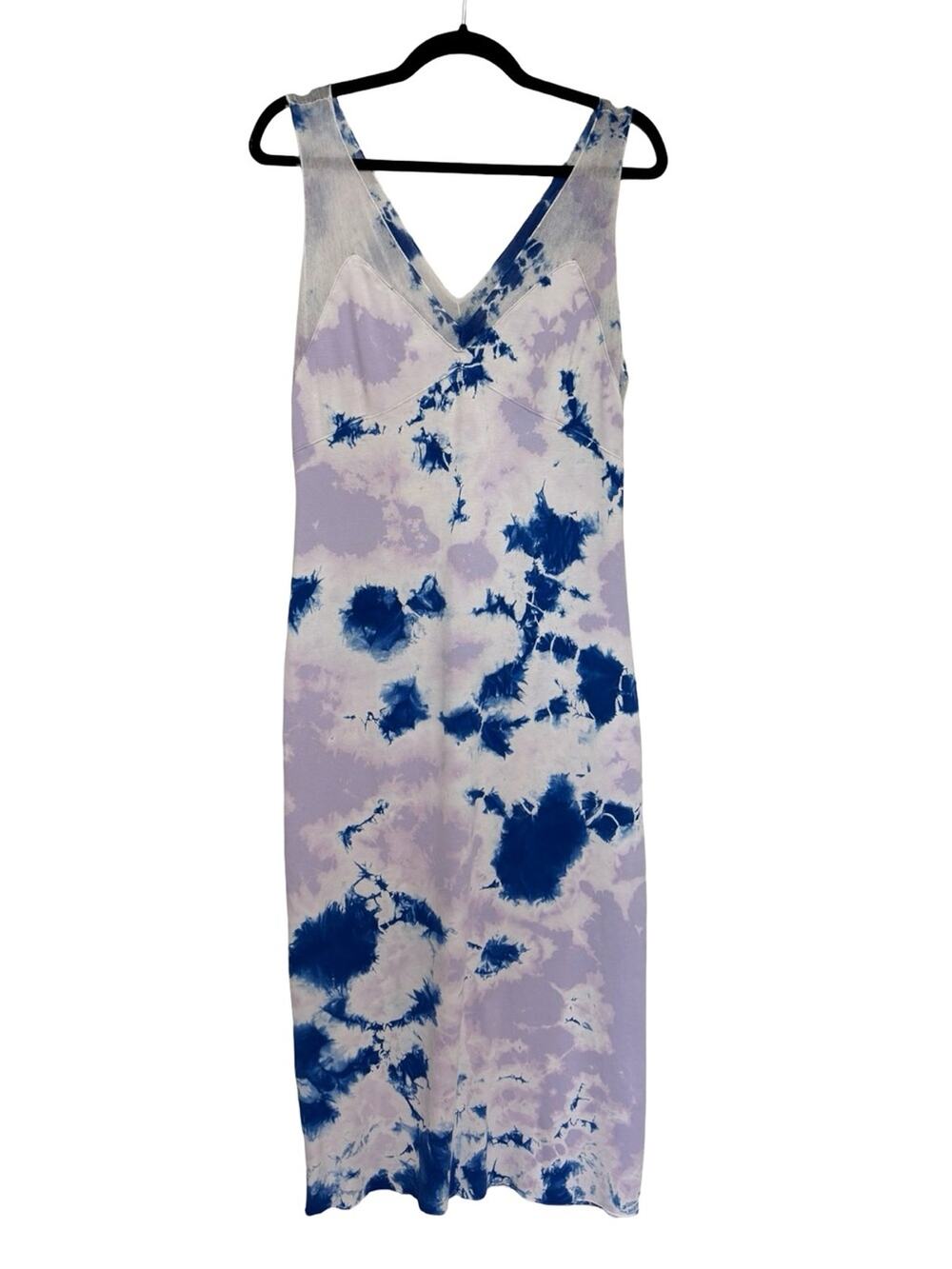 Raquel Allegra Poppy Cotton Midi Dress in Lavender Tie Dye - Size 3 (L)